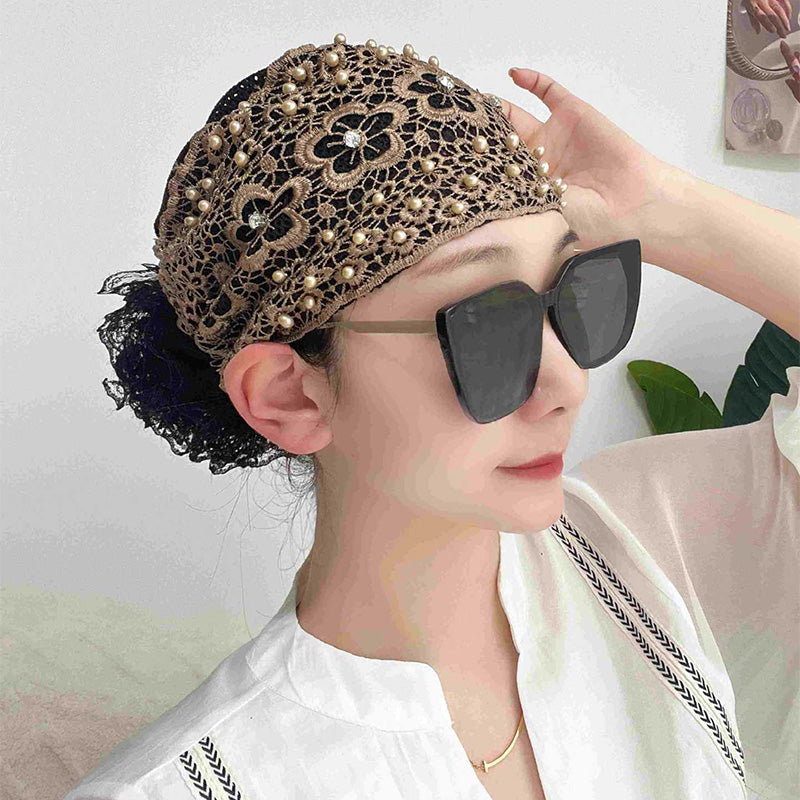 Women's floral lace headscarf