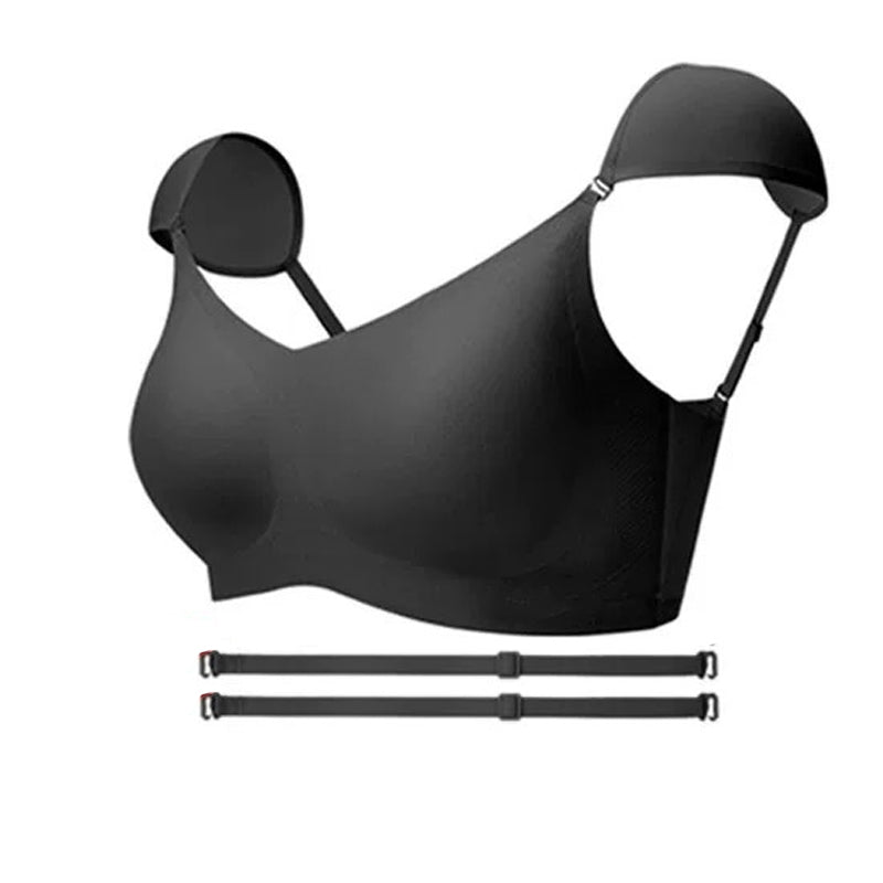 Seamless push-up bra with shoulder pads for women