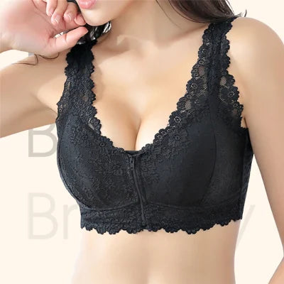 š„Front Zipper Lace Push Up Bra