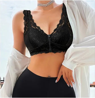 š„Front Zipper Lace Push Up Bra
