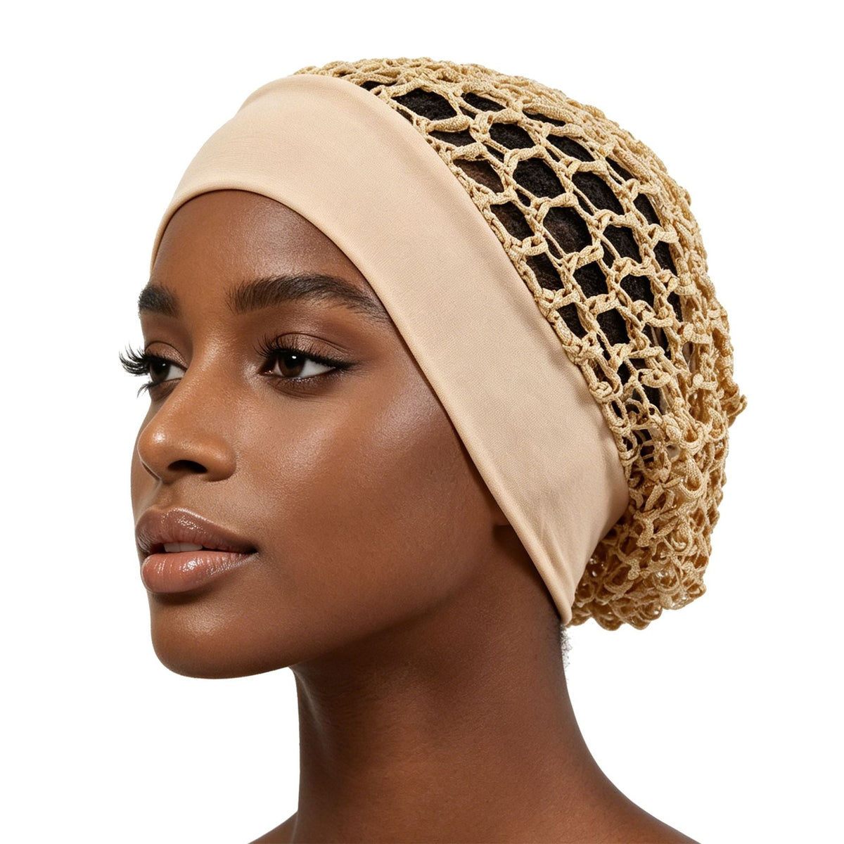 🔥Wide-Band Crochet Hair Net | 💨 Breathable Stretch Sleep & Beauty Hair Cap