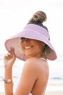 Women's UPF 50+ Wide Brim Roll-up Straw Sun Hat Sun Visor
