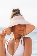 Women's UPF 50+ Wide Brim Roll-up Straw Sun Hat Sun Visor