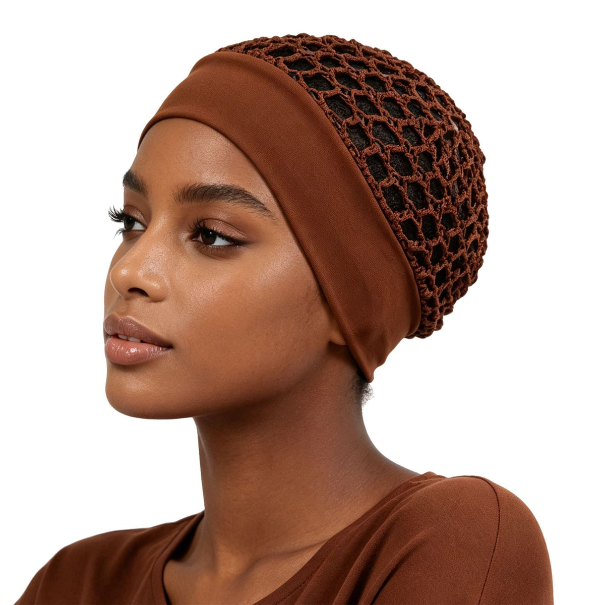 🔥Wide-Band Crochet Hair Net | 💨 Breathable Stretch Sleep & Beauty Hair Cap