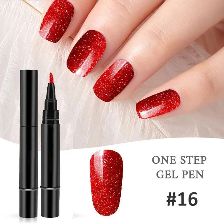 ✨One Step Gel Nail Pen | 3-in-1 No Topcoat UV Nail Polish | Long-Lasting DIY Manicure Pen with Precision Tip🎨