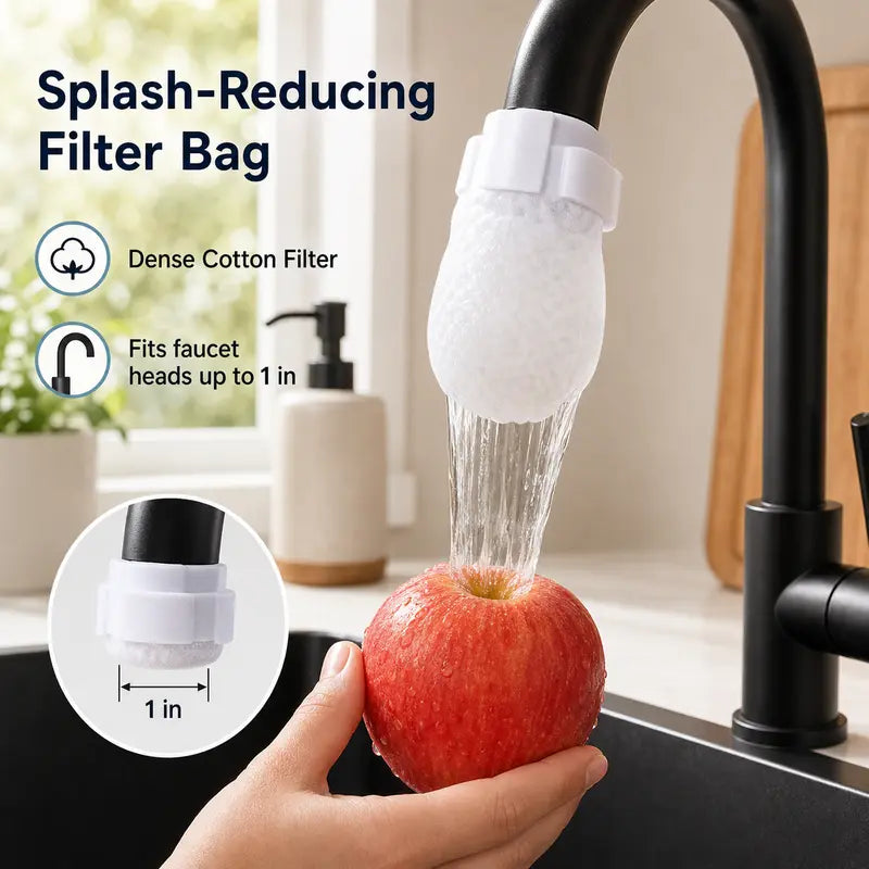 [Stop letting invisible impurities ruin your water]100 cotton filter bags disposable Cotton Faucet Filter Bags with 10 fastening strap