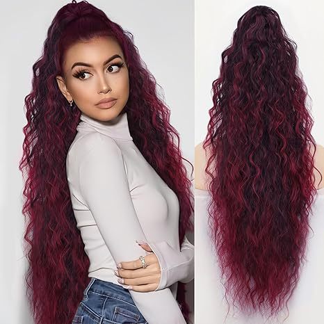 🌸Curly Wavy Frizzy Hair Extension with Ponytail