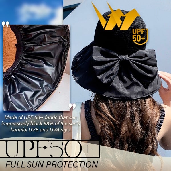 ☀️Foldable Anti-UV Ribbon Pouch Sun Hat⛱️👒