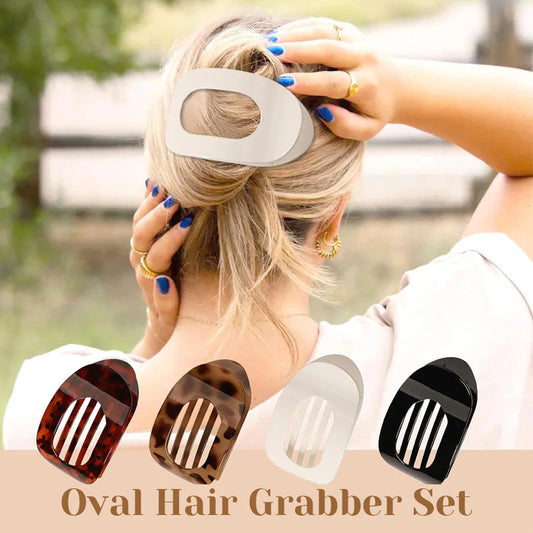 Oval hair clip set