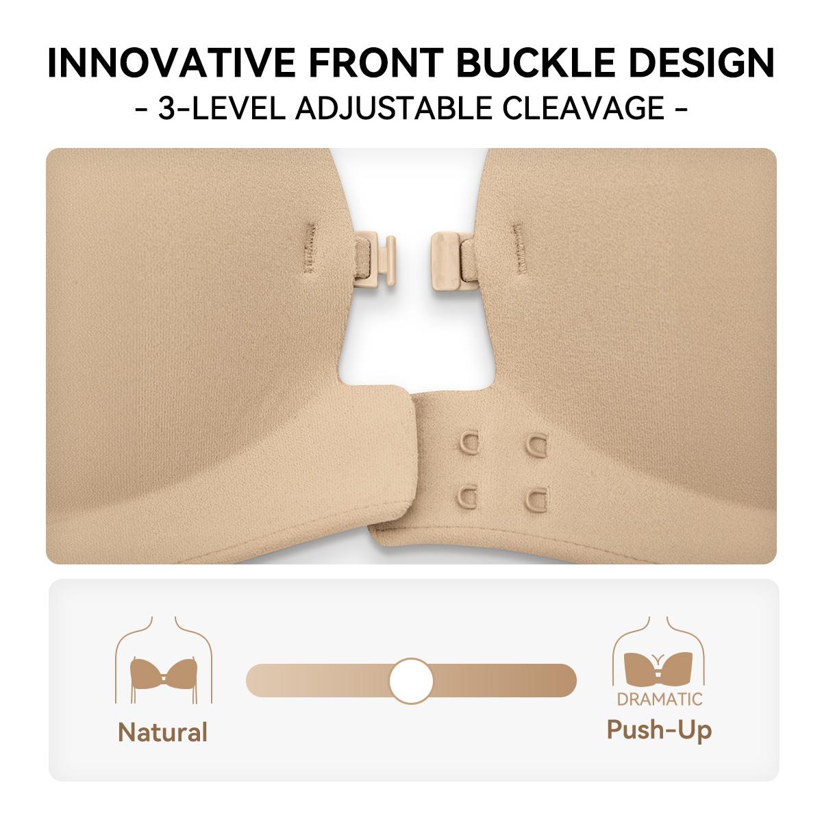 “I Finally Found a Bra That Disappears Under Everything I Wear” 💗-Strapless Front-Closure Push-Up Bra – Anti-Slip Grip
