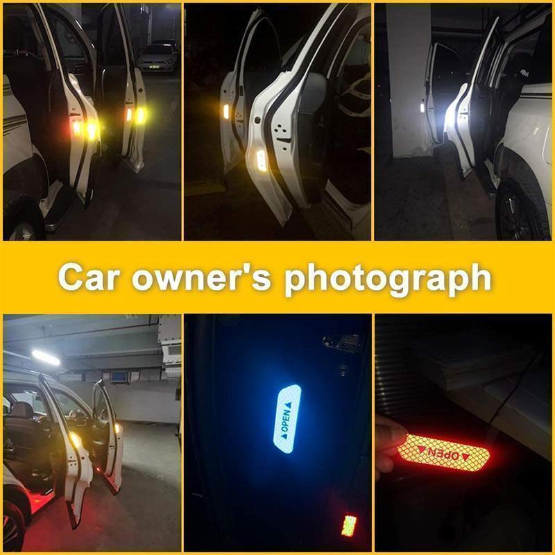 ✨CarSafety🚗Safety Essentials✨Car Anti-collision Reflective Warning Sticker (4 PCS)