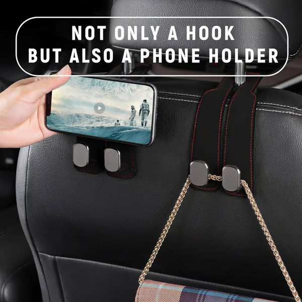🚗Car Seat Back Alcantara Storage Hook - 💥Double Hook Holder for Convenient Storage(2PCS)