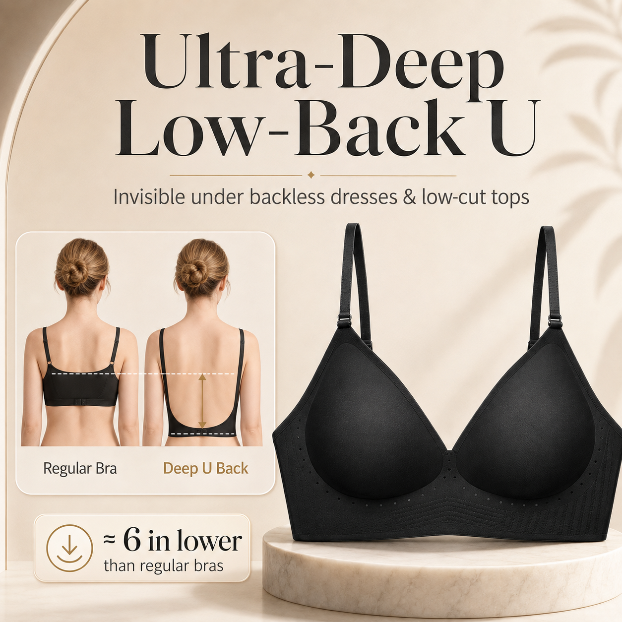 🛍️ Elevate your fit&Stop letting awkward bra straps ruin your cute outfits!🌬️ Seamless Air-Vent Low Back Bra