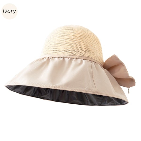 ☀️Foldable Anti-UV Ribbon Pouch Sun Hat⛱️👒