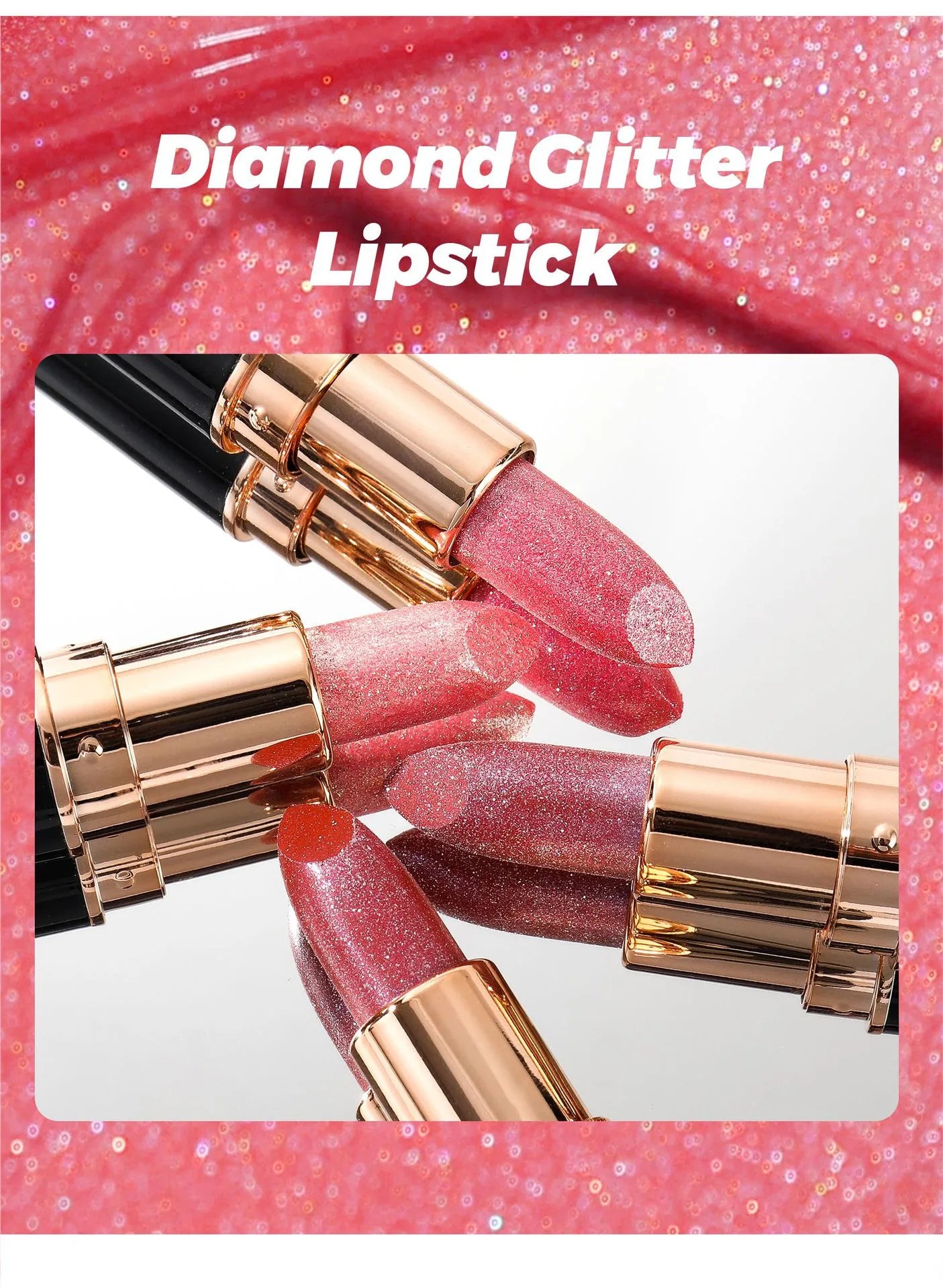 Diamond Lip Gloss Glitter Lipstick Waterproof