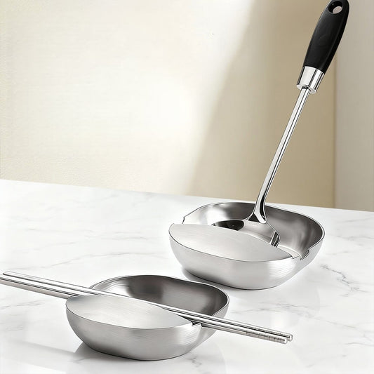 304 Stainless Steel Spoon Rest & Multipurpose Kitchen Utensil Holder