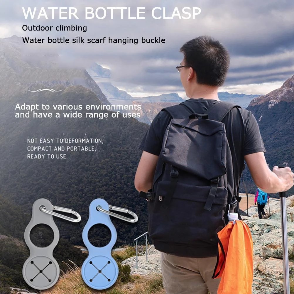 🏆Hot Sale⚡🌟 Silicone Sport Kettle Buckle Outdoor Carabiner Water Bottle Holder(4pieces 1 set)