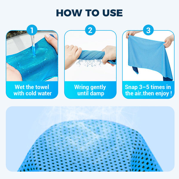 🔥Cold Sweat Towel You Can Use Anywhere, Anytime! Reusable Soft Absorbent Cooling Portable
