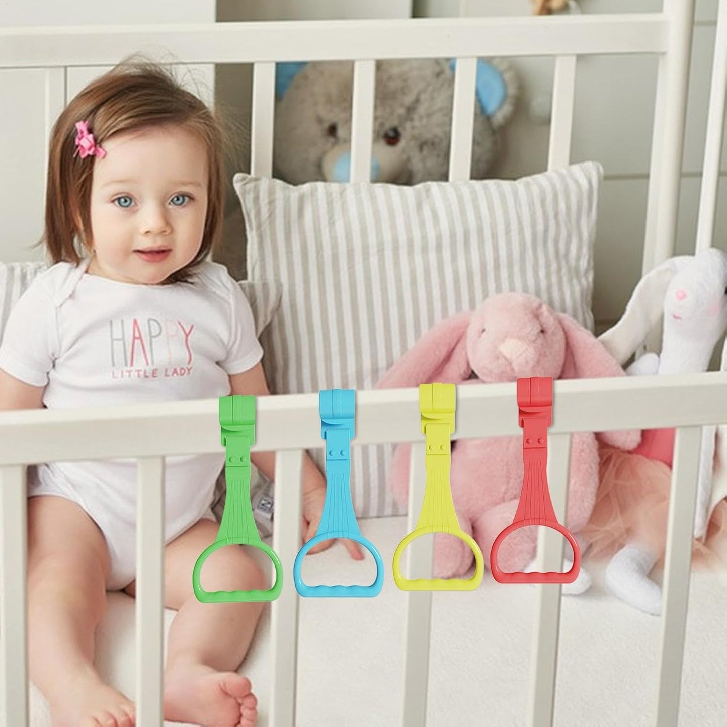👶🏻Pull Up Ring for Baby Playpen Handle Grip for Toddlers - 2PCS