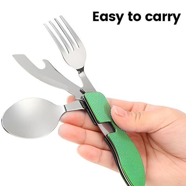Foldable Tableware Knife Spoon Fork 4-In-1