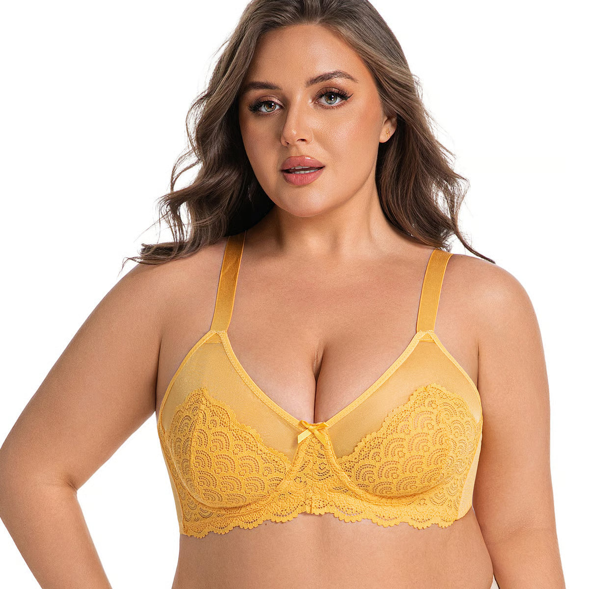 Mermaid Scale Lace Unpadded Underwired Push-Up Bra