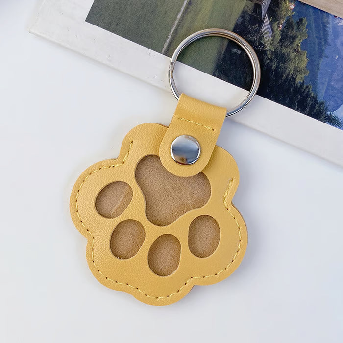 Pet Paw Shaped Leather Keychain