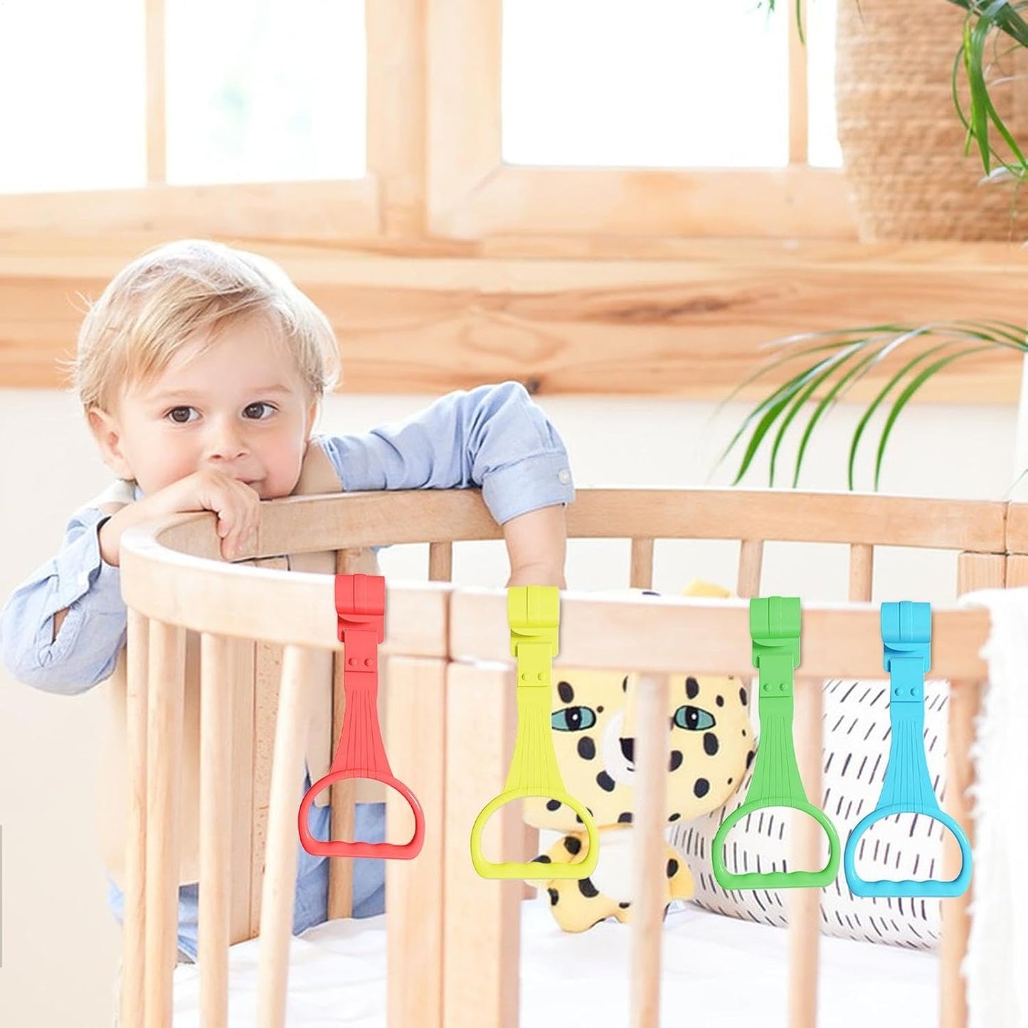 👶🏻Pull Up Ring for Baby Playpen Handle Grip for Toddlers - 2PCS