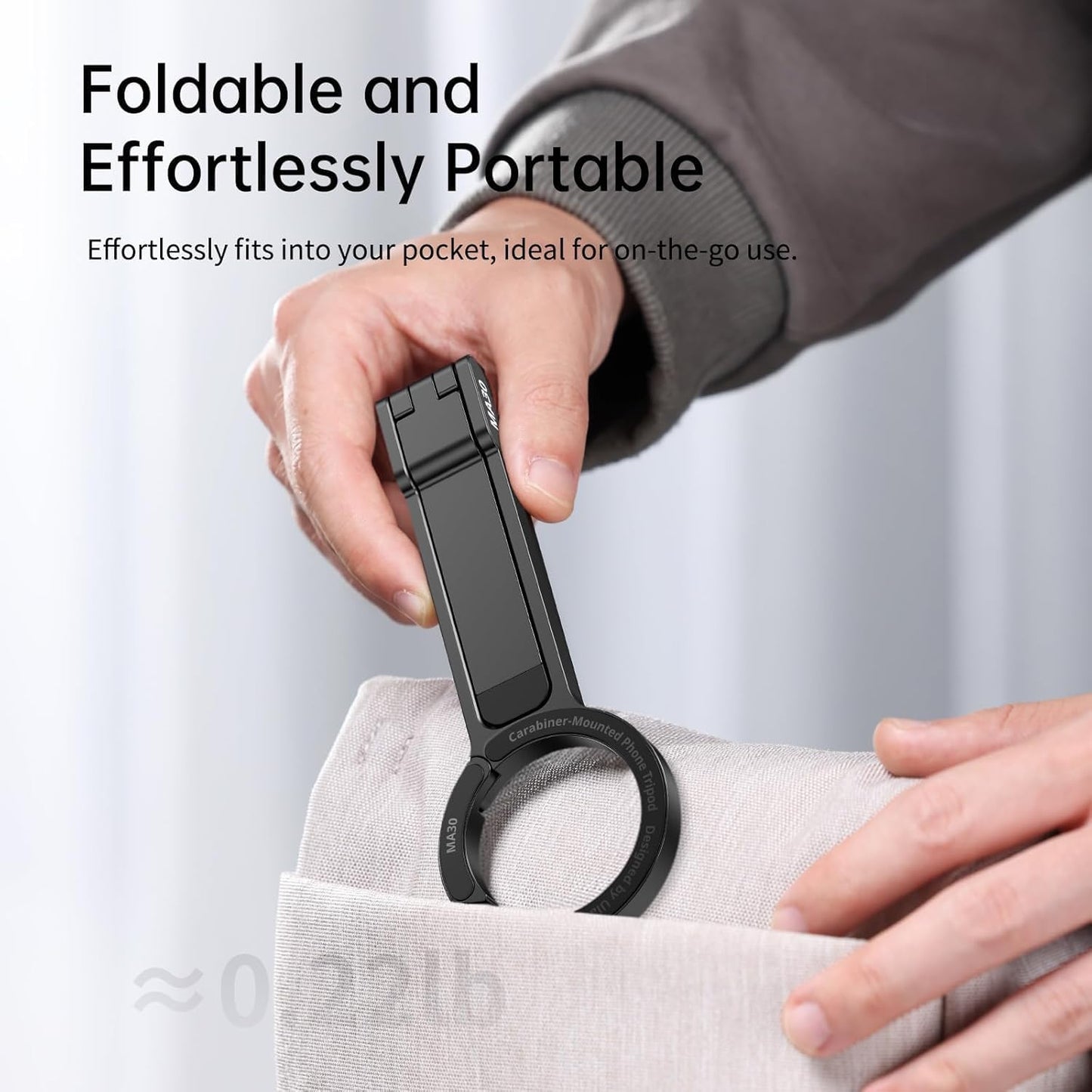 Carabiner-Mounted Phone Tripod