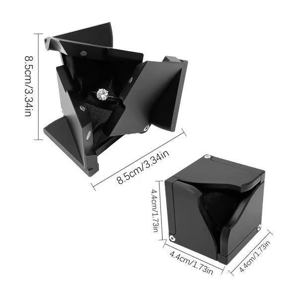 💖 Kinetic Energy Ring Box - Pop-up Mechanical Jewelry Holder 🎁 Perfect Holiday Gift for Women