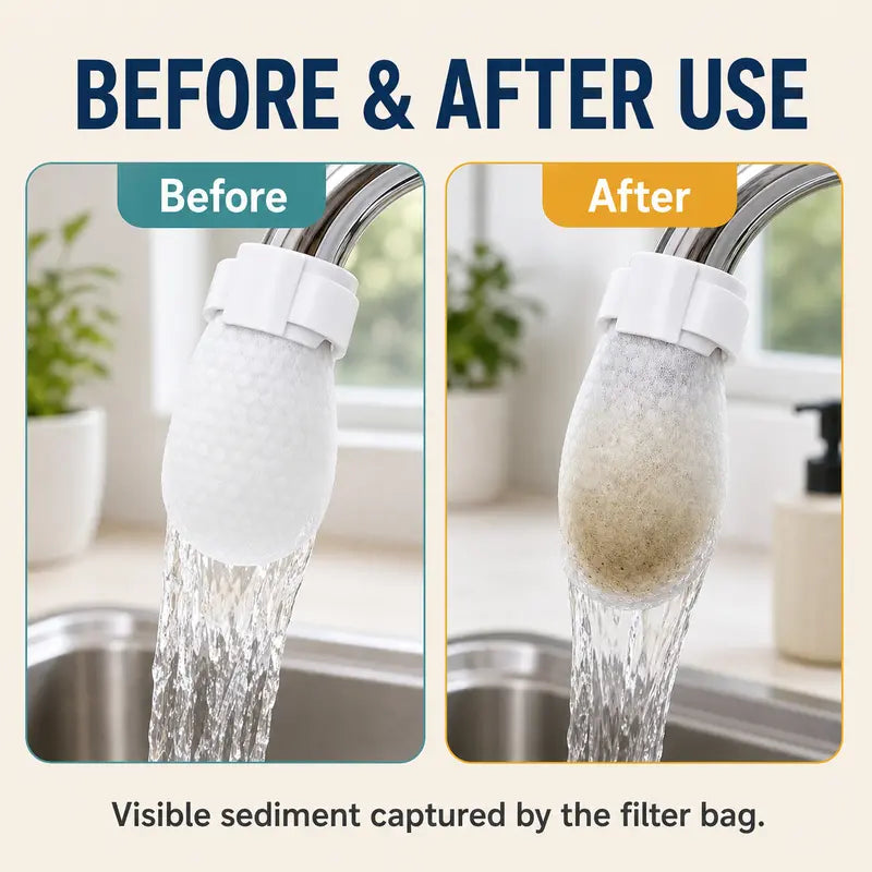 [Stop letting invisible impurities ruin your water]100 cotton filter bags disposable Cotton Faucet Filter Bags with 10 fastening strap