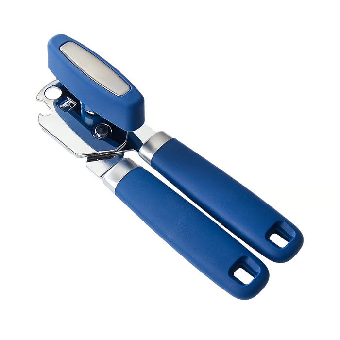 Multifunctional manual can opener made of stainless steel with a smooth edge