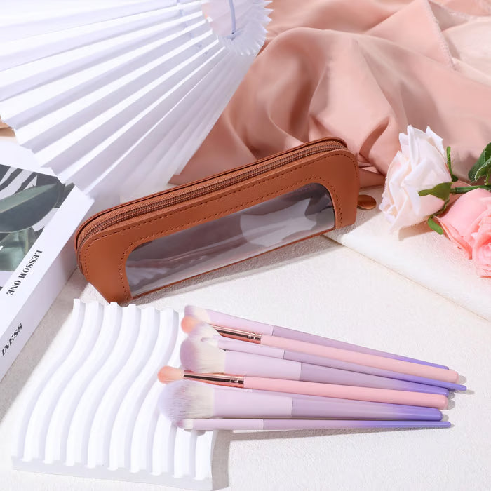 👝💥🖌️Small Clear PU Leather Makeup Bag-A must-have for makeup collection!