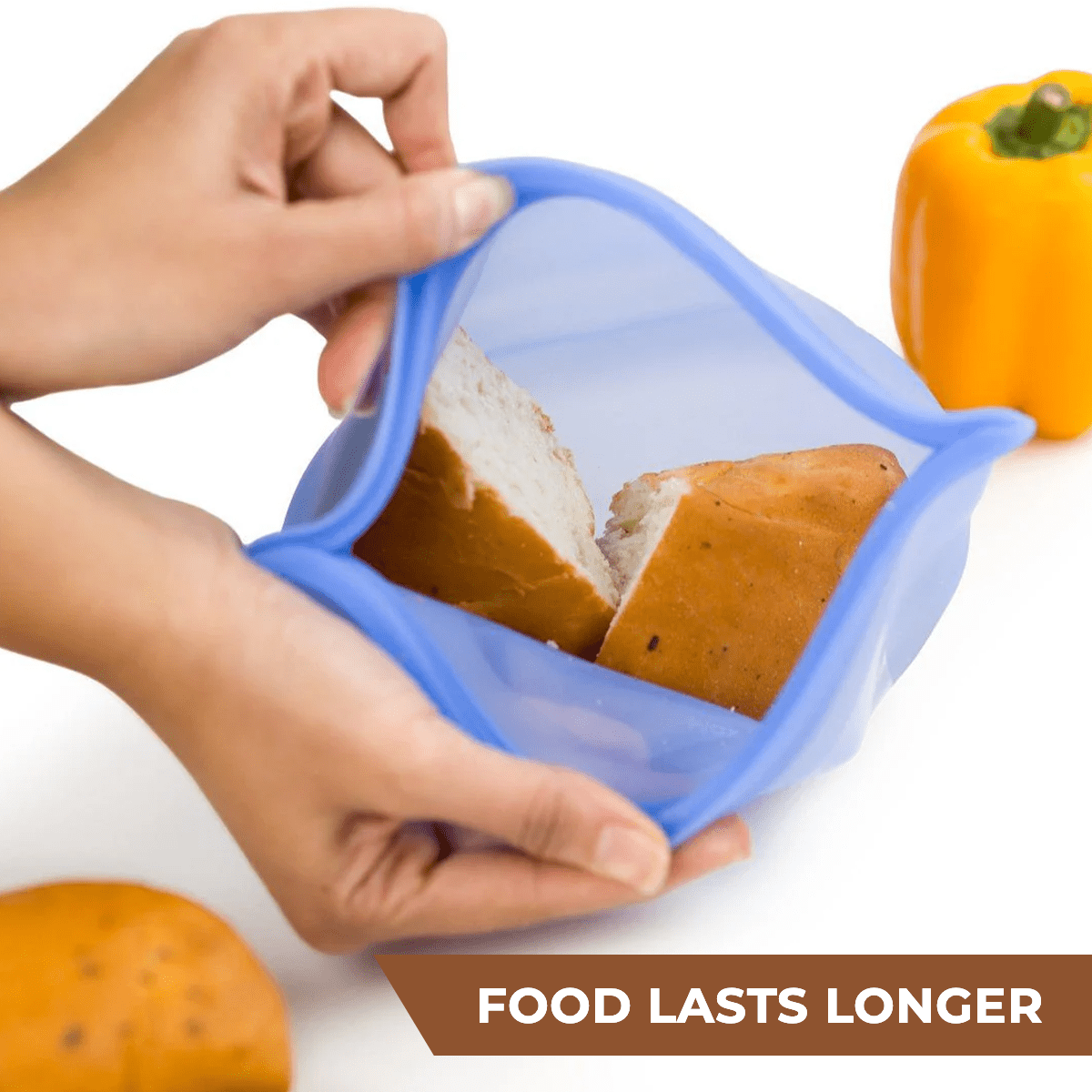 Reusable Silicone Food Storage Bags with Leakproof Airtight Seal
