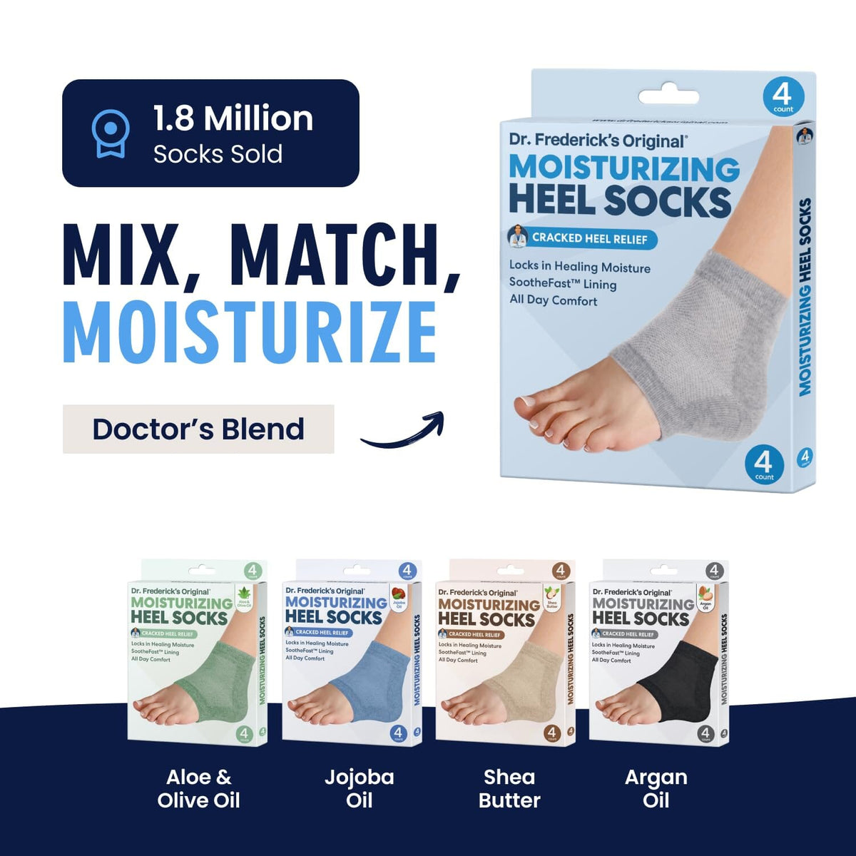 Moisturizing Heel Socks - Soothefast™ Gel - （2 Pairs 1 set）
