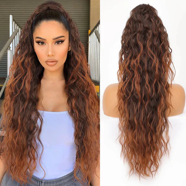 🌸Curly Wavy Frizzy Hair Extension with Ponytail