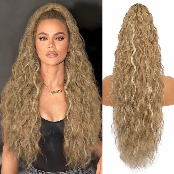 🌸Curly Wavy Frizzy Hair Extension with Ponytail