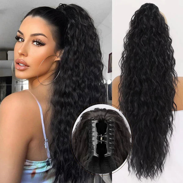 🌸Curly Wavy Frizzy Hair Extension with Ponytail