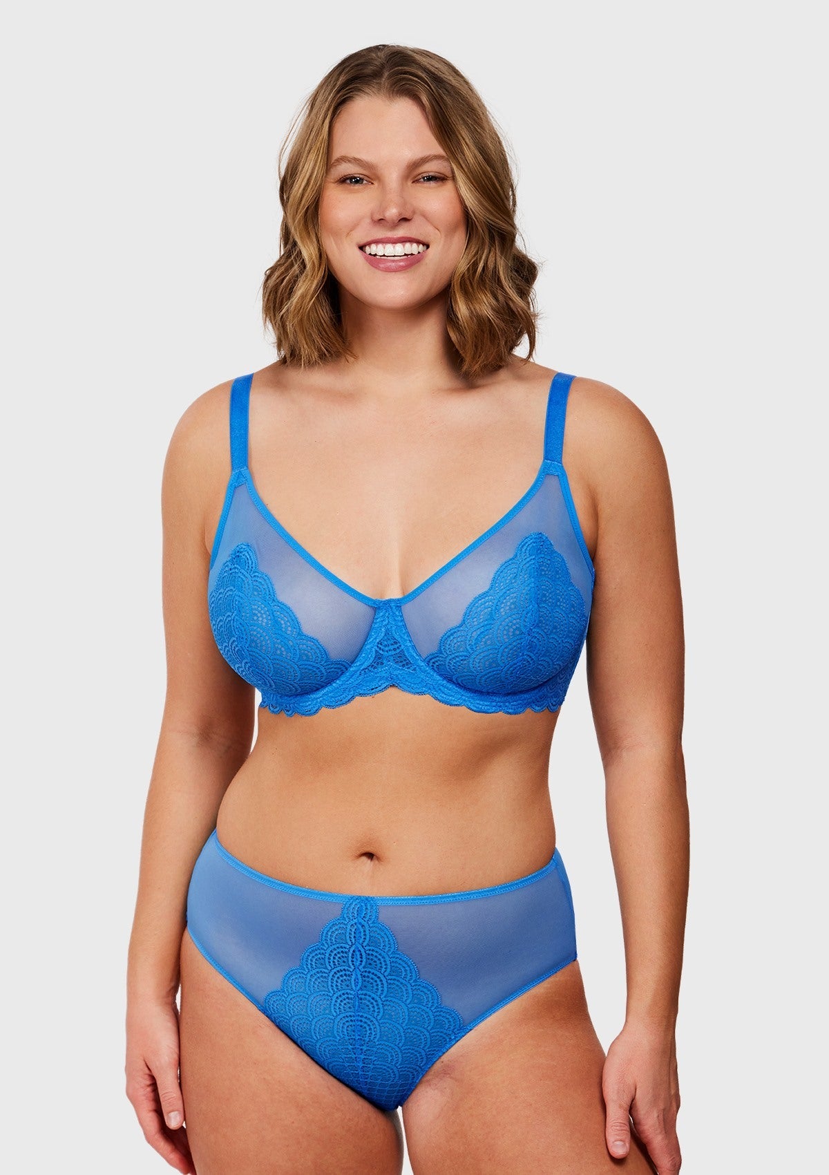 Mermaid Scale Lace Push-Up Bra