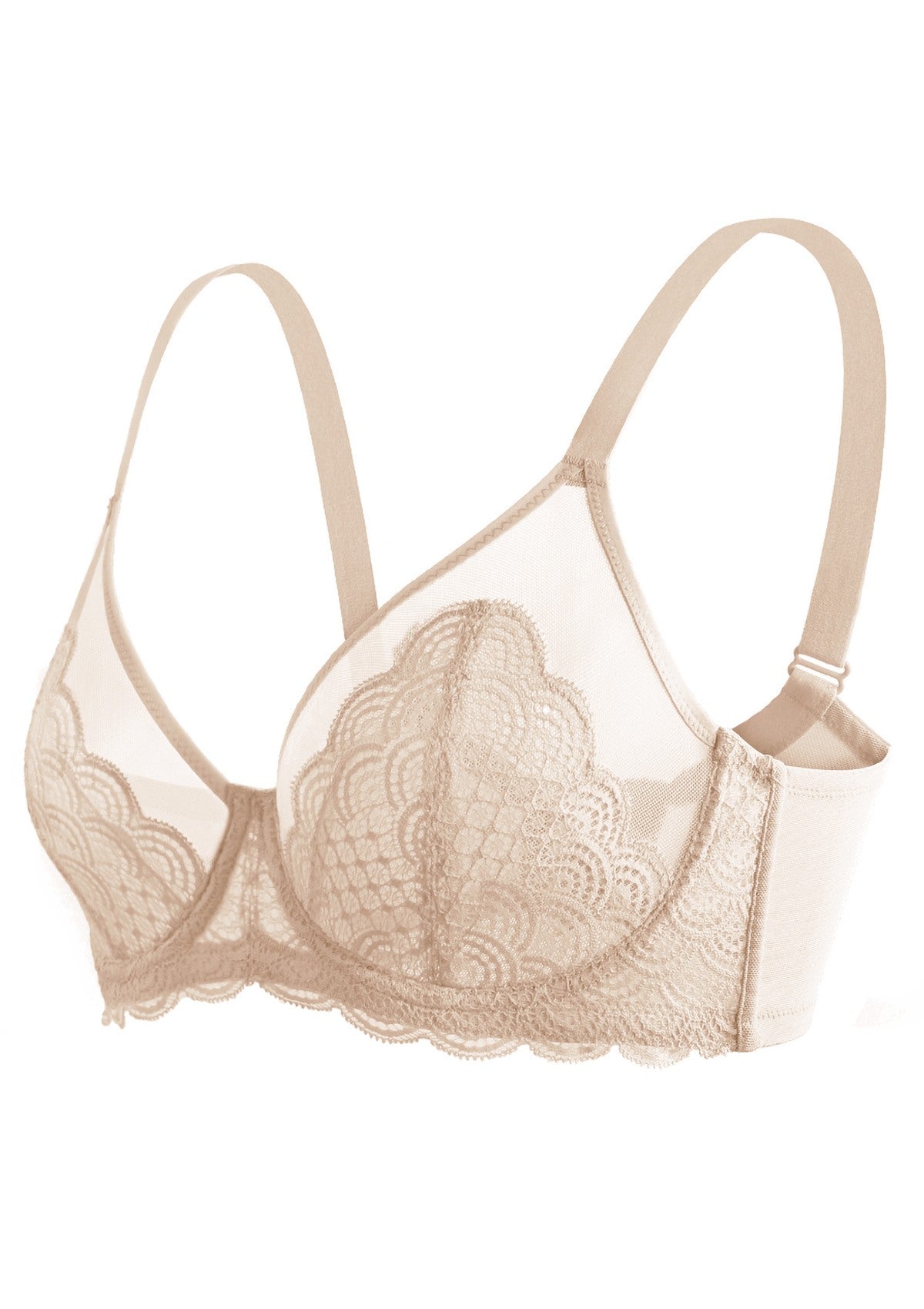 Mermaid Scale Lace Push-Up Bra