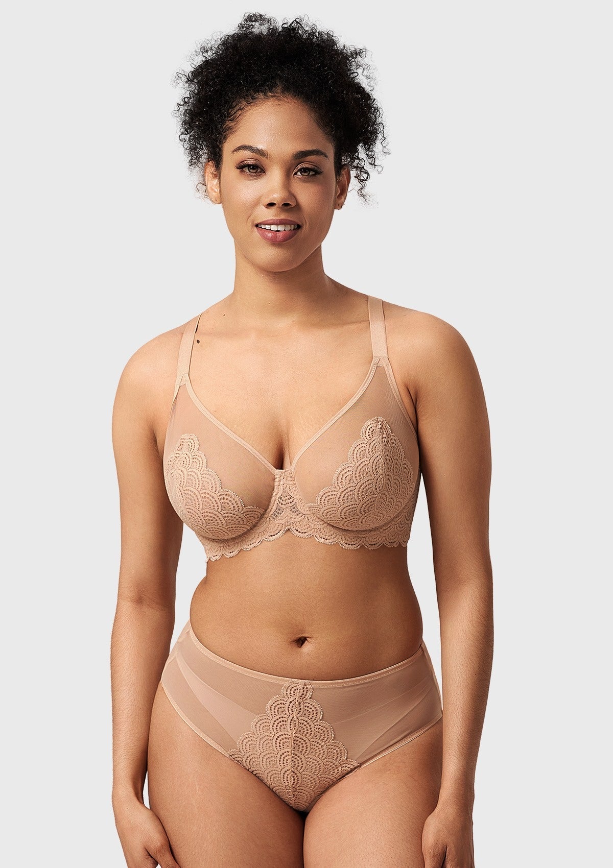 Mermaid Scale Lace Push-Up Bra