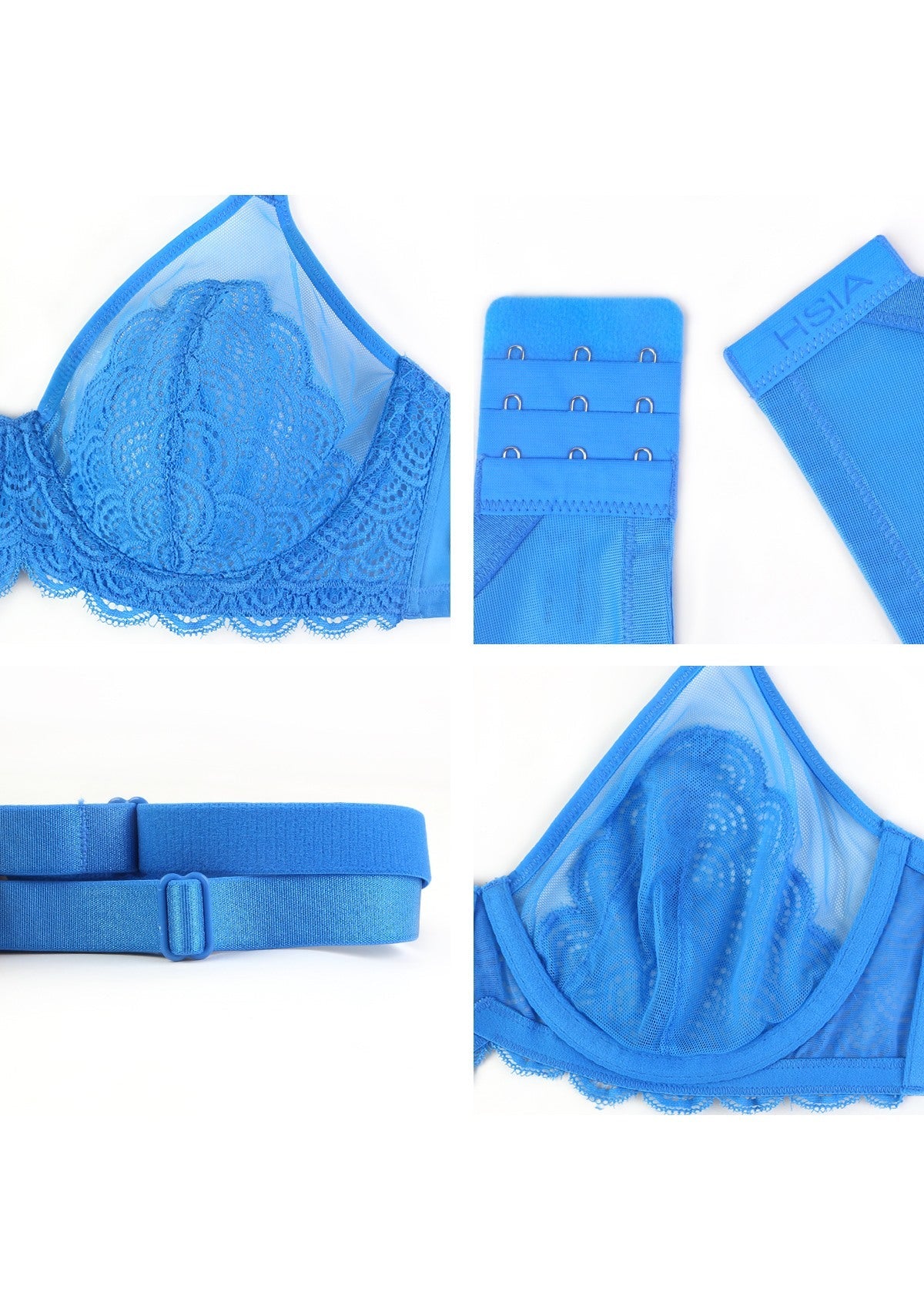 Mermaid Scale Lace Push-Up Bra