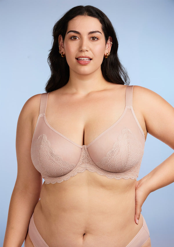 Mermaid Scale Lace Push-Up Bra