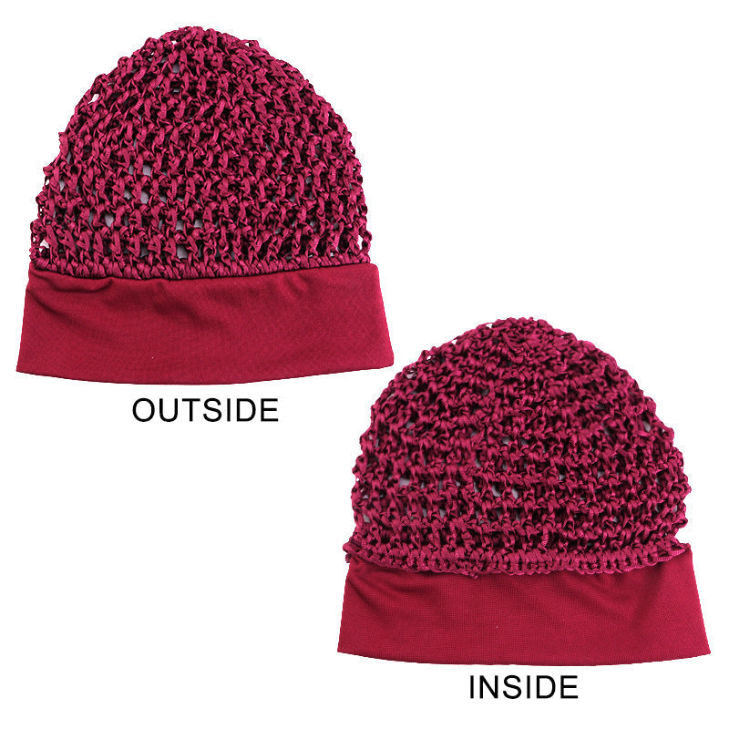 🔥Wide-Band Crochet Hair Net | 💨 Breathable Stretch Sleep & Beauty Hair Cap
