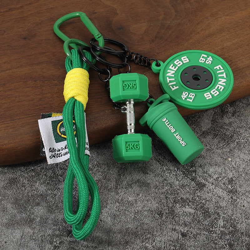 🔥Fitness Keychain Set – Dumbbell, Kettlebell & Weight Plate Pendant