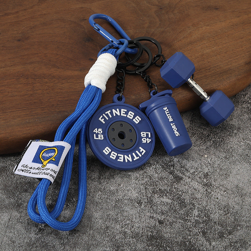 🔥Fitness Keychain Set – Dumbbell, Kettlebell & Weight Plate Pendant