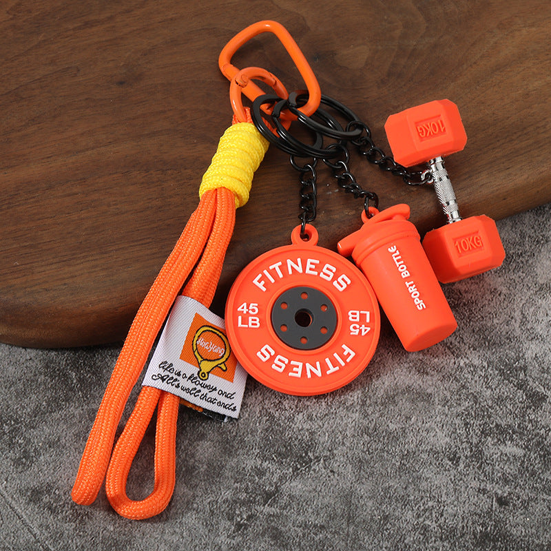 🔥Fitness Keychain Set – Dumbbell, Kettlebell & Weight Plate Pendant