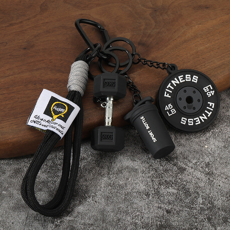🔥Fitness Keychain Set – Dumbbell, Kettlebell & Weight Plate Pendant