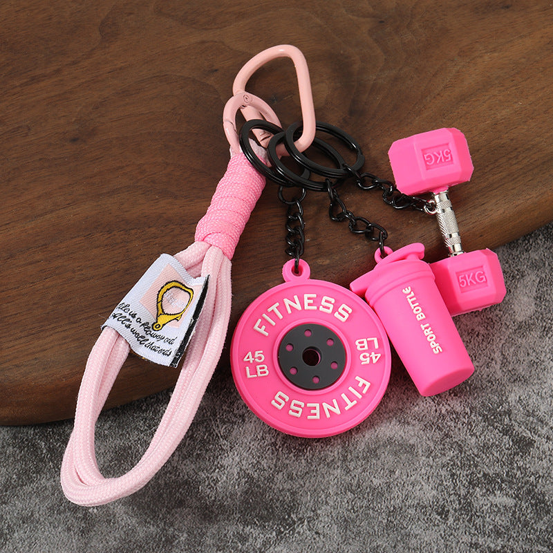 🔥Fitness Keychain Set – Dumbbell, Kettlebell & Weight Plate Pendant