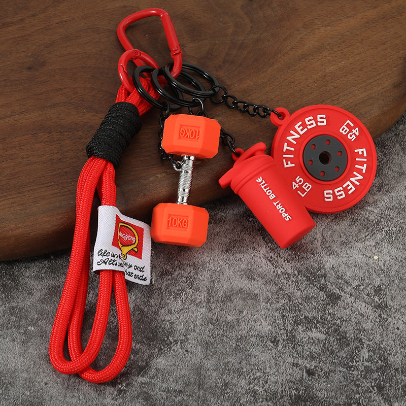 🔥Fitness Keychain Set – Dumbbell, Kettlebell & Weight Plate Pendant