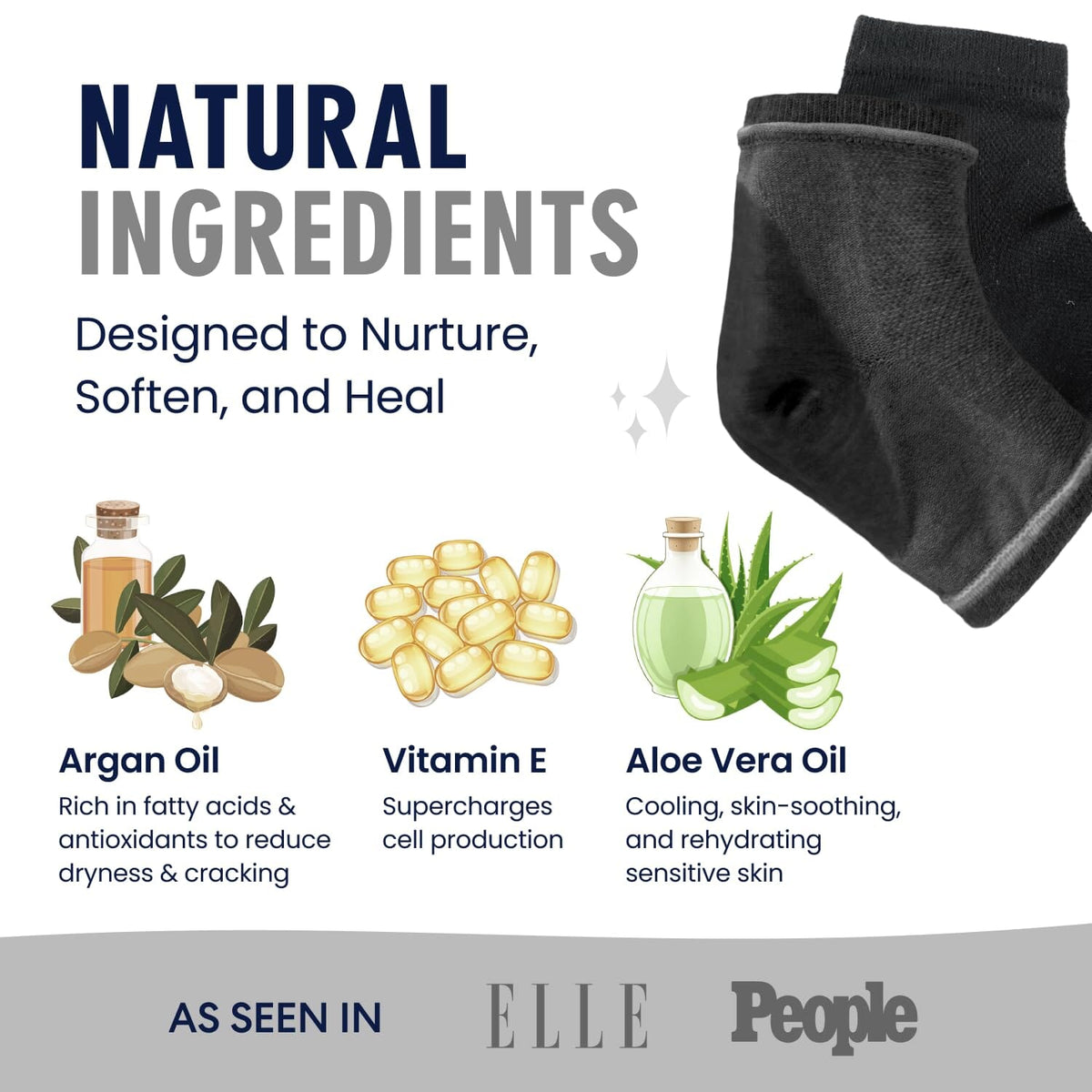 Moisturizing Heel Socks - Soothefast™ Gel - （2 Pairs 1 set）